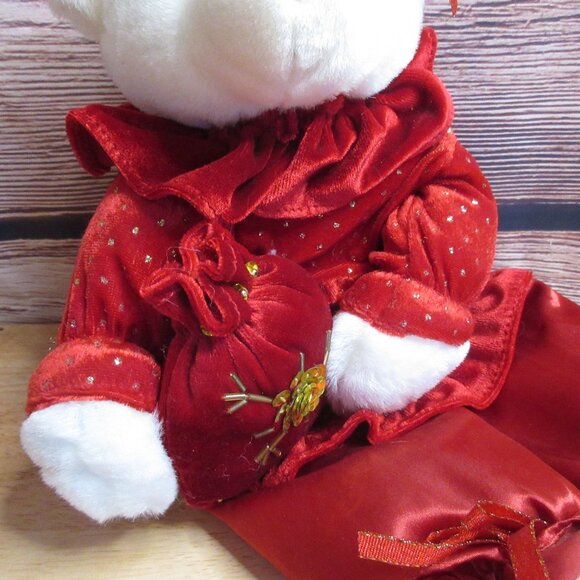 17" Whimsical Sitting Decorative Christmas Bear - Picture 4 of 6